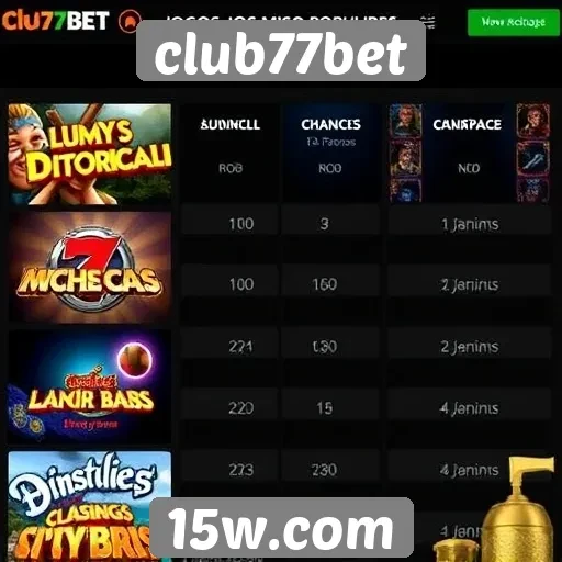 Comparativo entre jogos populares no club77bet